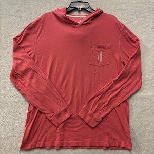 Johnnie O Mens Hoodie Mens XL Red Lightweight Beach Casual Comfy Surfer Pullover